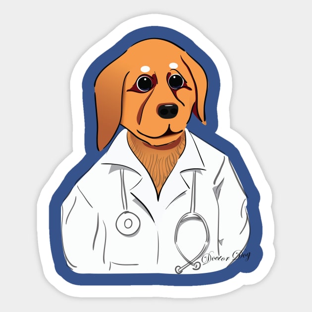 Doctor Dog Sticker by Kanom-Tom